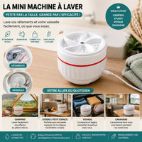 Mini machine à laver portable, lave partout & sans effort